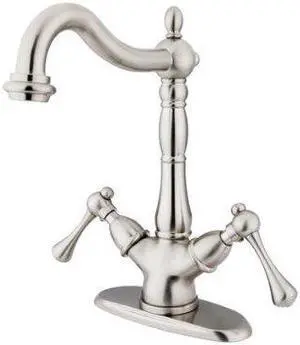 Kingston Brass Vessel Sink Faucet Less Pop-Up Rod With 4 Inch Plate SN