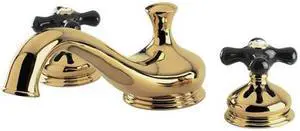 Kingston Brass KS3332PKX Heritage Onyx Roman Tub Filler With Black Porcelain Cro