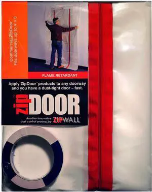 Dust Barrier Door,Clear,5 Ft x 8-1/2 Ft ZIPWALL ZDC Dust Barrier Door,Clear,5 Ft x 8-1/2 Ft ZIPWALL ZDC