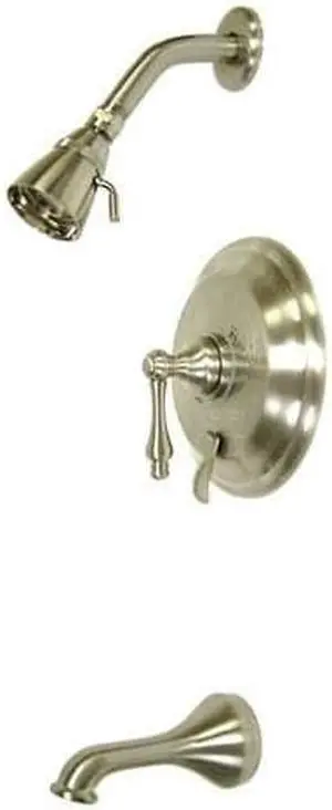 RESTORATION TUB/SHOWER FAUCET W/METAL LEVER HANDLE-Satin Nickel Finish