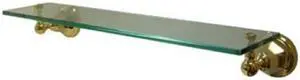 METROPOLITAN GLASS SHELF-Polished Brass Finish
