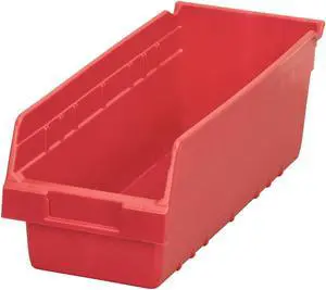 AKRO-MILS 30098RED Red Shelf Bin, 17-7/8"L x 6-5/8"W x 6"H