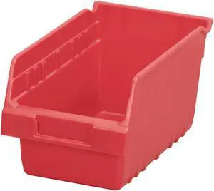AKRO-MILS 30090RED Red Shelf Bin, 11-5/8"L x 6-5/8"W x 6"H