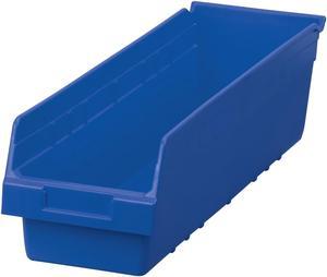 AKRO-MILS 30094BLUE 35 lb Shelf Storage Bin, Plastic, 6 5/8 in W, 6 in H, Blue,