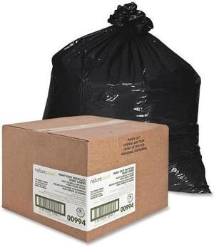 Nature Saver Trash Can Liners Rcycld 55-60 Gal 1.65mil 38"x58" 100/BX BK 00994