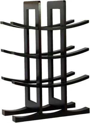 Oceanstar WR1132 12-Bottle Bamboo Wine Rack - Dark Espresso