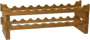 Oceanstar WR1361 18-Bottle Stackable Bamboo Wine Rack