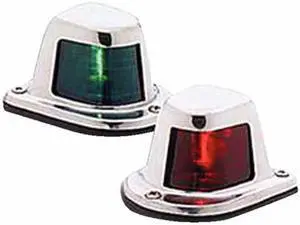 Attwood 1-Mile Deck Mount, Green Sidelight - 12V - Stainless Steel Housing