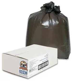 Genuine Joe Can Liner 2-Ply 33"x39" 31-33 Gallon 60/CT Brown/Black 03339