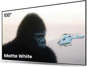 AWOL Vision 100 inch 16:9 Fixed Frame Projector Screen, 4K / 8K UHD, Matte White