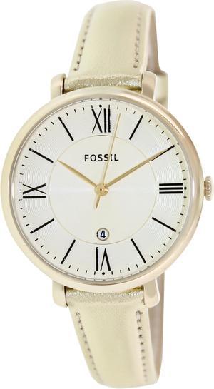 Fossil Women's Jacqueline ES3437 Gold Leather Quartz Watch with Gold Dial