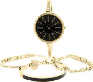Anne Klein Women's AK-1470GBST Gold Stainless-Steel Quartz Watch with Black Dial Anne Klein Women's AK-1470GBST Gold Stainless-Steel Quartz Watch with Black Dial