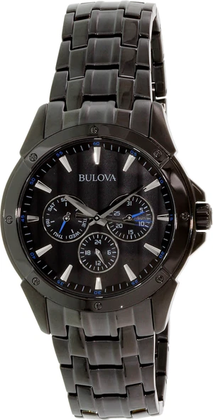 Bulova Mens Day/Date Black ION Finish Bracelet Dress Quartz Watch 98C121 Bulova Mens Day/Date Black ION Finish Bracelet Dress Quartz Watch 98C121