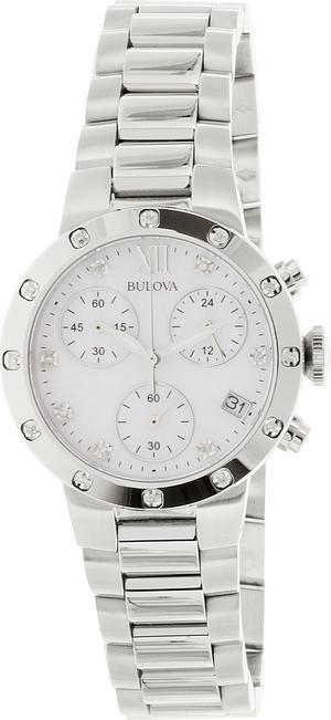 Bulova Maiden Lane Ladies Diamond Chronograph Quartz Watch 96R202