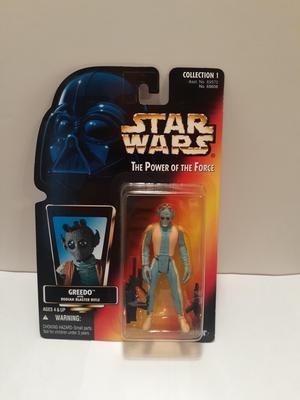 Star Wars Power of the Force Red Card Greedo with Rodian Blaster Rifle Action Figure