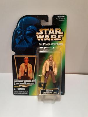 Star Wars Power of the Force Green Card Luke Skywalker in Ceremonial Outfit with Medal of Valor and Blaster Pistol Action Figure