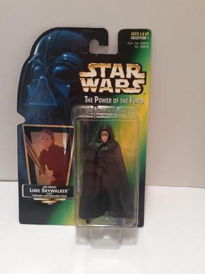 Star Wars Power of the Force Green Card Jedi Knight Luke Skywalker with Lightsaber and Removable Cloak Action Figure