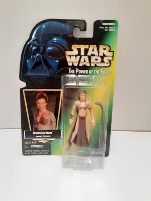 Star Wars Power of the Force Green Card Princess Leia Organa as Jabba's Prisoner Action Figure