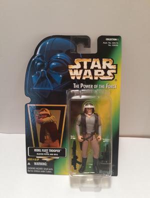 Star Wars Power of the Force Green Card Rebel Fleet Trooper with Blaster Pistol and Rifle Action Figure