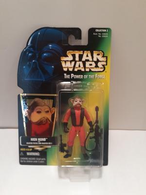 Star Wars Power of the Force Green Card Nien Nunb with Blaster Pistol and Blaster Rifle Action Figure