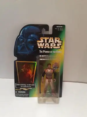 Star Wars Power of the Force Green Card Lando Calrissian as Skiff Guard with Skiff Guard Force Pike Action Figure