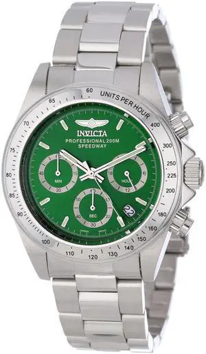 Invicta 14384 Men's Green Dial Stainless Steel Speedway Chronograph