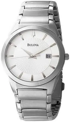 Bulova Silver DIal Stainless Steel Mens Watch 96B015