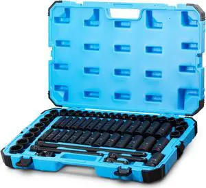 Capri Tools 1/2-Inch Drive Master Impact Socket Set with Adapters and Extensions, CrMo, 61-Piece