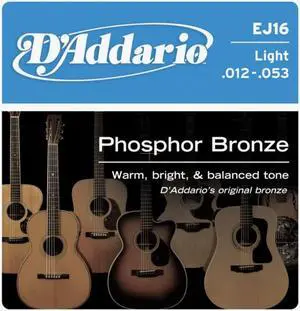 D'Addario EJ16 Acoustic Guitar Strings - Light - 3 Pack