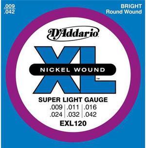 D'Addario EXL120 Electric Guitar Strings - Super Light - 3 Pack