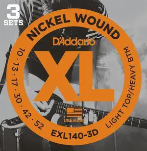 3 Pack D'Addario EXL140 Light Top Heavy Bottom
