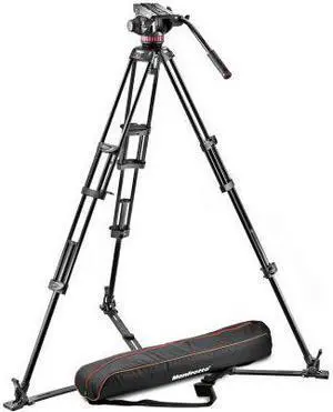 Manfrotto Professional Fluid Video System/Aluminum /Ground Spreader MVH502A w/54