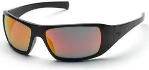 Pyramex Goliath Scratch-Resistant Safety Glasses , Orange Mirror Lens Color