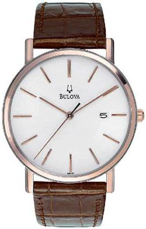 Bulova Mens Two-Tone Rose Gold Brown Leather Band Quartz Watch 98H51 Bulova Mens Two-Tone Rose Gold Brown Leather Band Quartz Watch 98H51