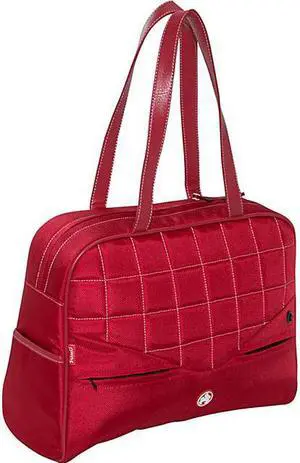 Sumo - Women's 13.3" Ultrabook or 13" MacBook Laptop Purse - Red w/ White Stitching