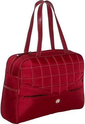 Sumo - Women's 14.1" Ultrabook or 15" MacBook Laptop Purse - Red w/ White Stitching