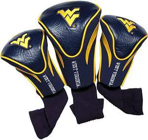 Team Golf 25694 West Virginia Mountaineers 3 Pack Contour Fit Headcover