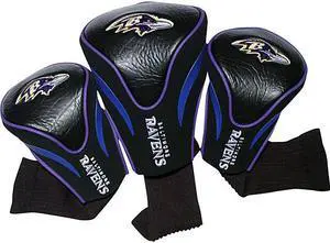 Team Golf 30294 Baltimore Ravens 3 Pack Contour Fit Headcover
