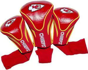Team Golf 31494 Kansas City Chiefs 3 Pack Contour Fit Headcover