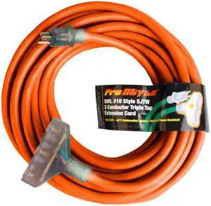 Century Contractor Grade 50' 12 Gauge Power Extension Cord 12/3 Triple Tap Plug