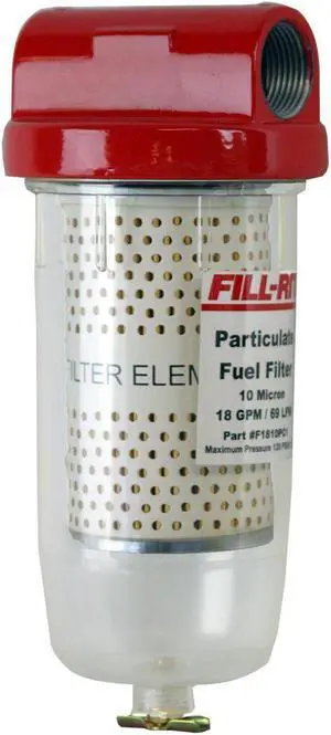 Fill-Rite F1810PC1 18 GPM 1-Inch Drain Valve Clear Bowl Hydrosorb Filter