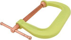 C-Clamp, Spark Duty, 4 in, Hi-Vis Yellow