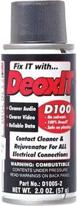 DeoxIT D100 Contact Cleaner 100% Spray, 2 oz