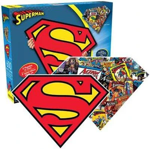 DC Comics - Superman Logo and Collage Double-Sided Shaped Jigsaw Puzzle: 600 Pcs DC Comics - Superman Logo and Collage Double-Sided Shaped Jigsaw Puzzle: 600 Pcs