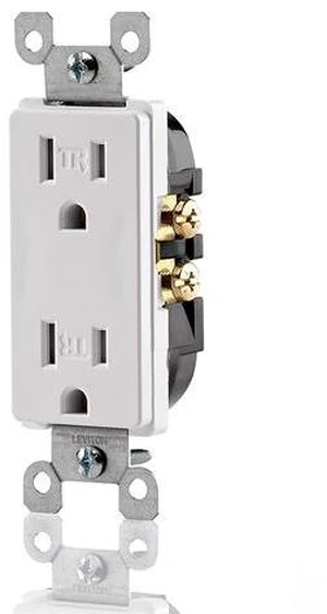 Leviton T5325-W Tamper Resistant Decora Receptacle, 15A, 125V, White Leviton T5325-W Tamper Resistant Decora Receptacle, 15A, 125V, White