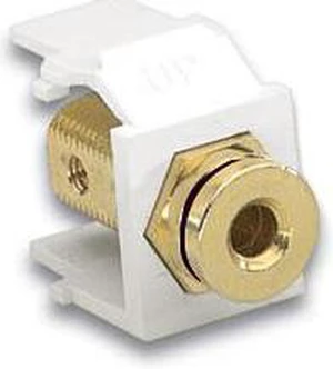 Leviton 40837-BWE QuickPort Banana Jack Black Stripe, White Leviton 40837-BWE QuickPort Banana Jack Black Stripe, White