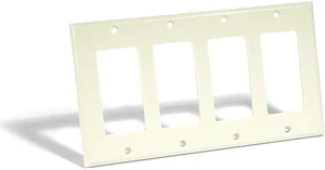 Decora Switch 4-Gang Plate Almond LEVITON MFG Decorative Switch Plates 80412-A Decora Switch 4-Gang Plate Almond LEVITON MFG Decorative Switch Plates 80412-A