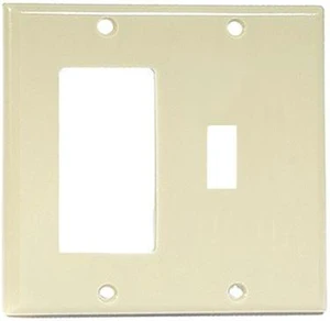 Leviton 80405-I Ivory Two Gang Combination Toggle Switch Decora Wall Plate Leviton 80405-I Ivory Two Gang Combination Toggle Switch Decora Wall Plate