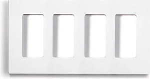Aspire 9524WS 4-Gang Wall Plate - White Satin Aspire 9524WS 4-Gang Wall Plate - White Satin
