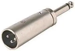 Steren 251-340 Male XLR Plug to Male 1/4 Mono Plug Adapter